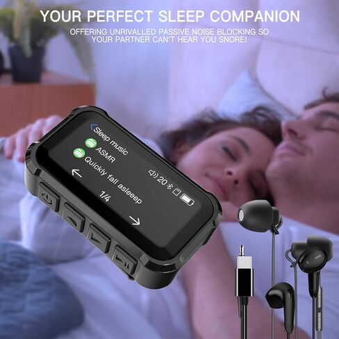مشغل MP3 مع بلوتوث، مشغل موسيقى رقمي محمول بدون فقدان 32 جيجا مع سماعات رأس USB c، شاشة لمس كاملة 1.47 بوصة، مسجل صوت رقمي، كتاب إلكتروني، تصميم مشبك خلفي صغير، أسود in Saudi Arabia