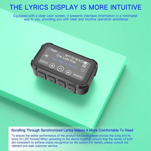 مشغل MP3 مع بلوتوث، مشغل موسيقى رقمي محمول بدون فقدان 32 جيجا مع سماعات رأس USB c، شاشة لمس كاملة 1.47 بوصة، مسجل صوت رقمي، كتاب إلكتروني، تصميم مشبك خلفي صغير، أسود in Saudi Arabia