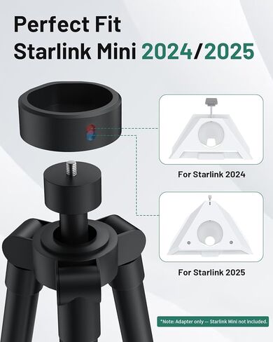 Starlink Mini Tripod محول تركيب 1/4 "-20 جبل الألومنيوم الخيوط لتركيب الأنابيب المسطحة والمشبك RV رحلة الطريق السفر استخدام in Saudi Arabia