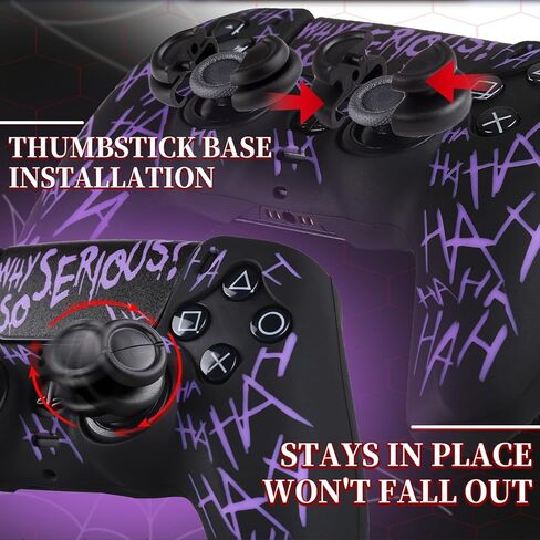 ملصق غطاء جلدي من السيليكون × 1 ومقابض ممتدة × 2 لوحدة تحكم PS5 The Joker Purple in Saudi Arabia