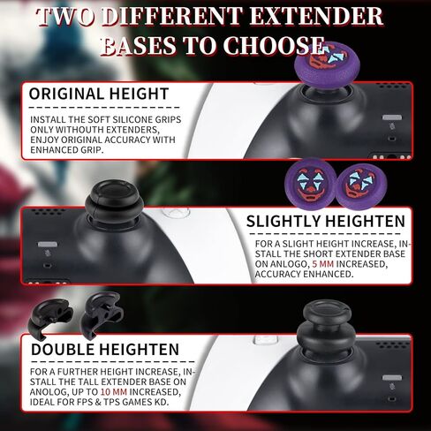 ملصق غطاء جلدي من السيليكون × 1 ومقابض ممتدة × 2 لوحدة تحكم PS5 The Joker Purple in Saudi Arabia