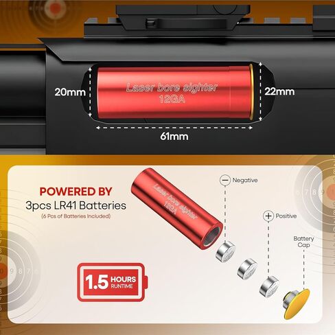 GOTICAL 12 Gauge Laser Bore Sight, Shotgun Laser Sight 12 Gauge is Ideal for Long & Short Range with 6 Batteries in Saudi Arabia
