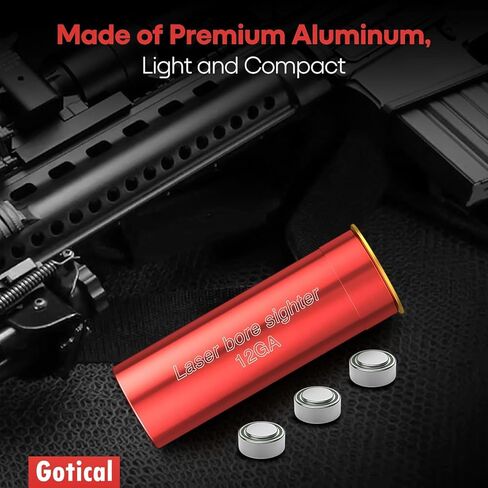 GOTICAL 12 Gauge Laser Bore Sight, Shotgun Laser Sight 12 Gauge is Ideal for Long & Short Range with 6 Batteries in Saudi Arabia