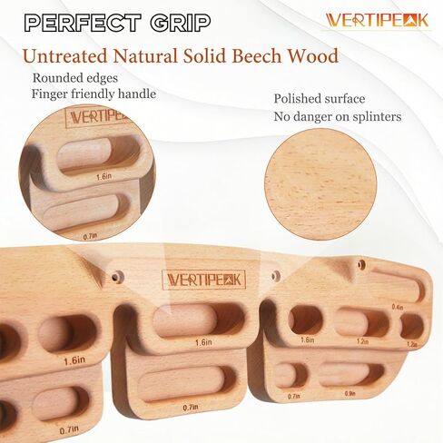 Wooden Climbing Hangboard with 2 Angle Slopes (15° & 45°) & 5 Depths Pockets, Rock Climbing Board for Finger Strength, Hanging Practice, Grip Endurance and Pull-up Training Indoor in Saudi Arabia