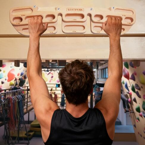 Wooden Climbing Hangboard with 2 Angle Slopes (15° & 45°) & 5 Depths Pockets, Rock Climbing Board for Finger Strength, Hanging Practice, Grip Endurance and Pull-up Training Indoor in Saudi Arabia