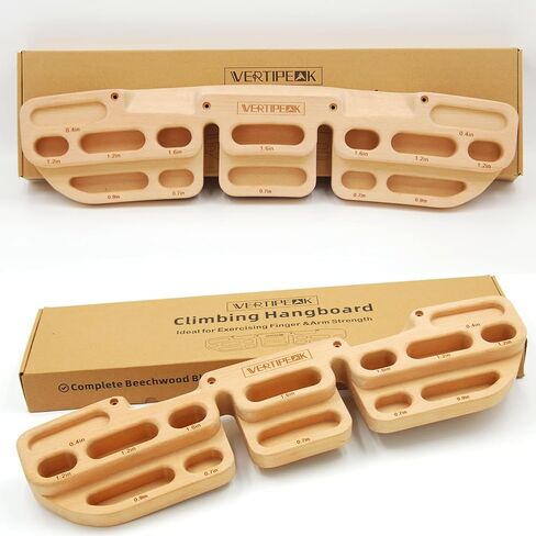 Wooden Climbing Hangboard with 2 Angle Slopes (15° & 45°) & 5 Depths Pockets, Rock Climbing Board for Finger Strength, Hanging Practice, Grip Endurance and Pull-up Training Indoor in Saudi Arabia