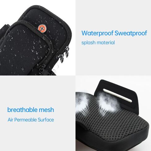 Sports Armband, Running Armband with Earphone Hole, Running Gym Universal Smartphone Arm Bag, Multifunctional Pockets for iPhone 16/15/14/13/12/11/XR in Saudi Arabia