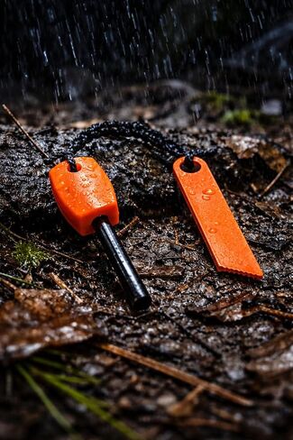Fire Starter Magnesium Rod – Waterproof Ferro Rod with Striker – 20,000+ Strikes – Camping, Survival, Hiking, Bushcraft – Emergency Kit(Ultra-Compact) in Saudi Arabia