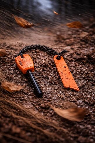 Fire Starter Magnesium Rod – Waterproof Ferro Rod with Striker – 20,000+ Strikes – Camping, Survival, Hiking, Bushcraft – Emergency Kit(Ultra-Compact) in Saudi Arabia