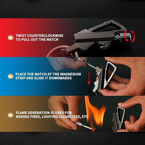 Permanent Match Infinity Lighter, Keychain Lighter with Multitool Keychain Bottle Opener in Saudi Arabia