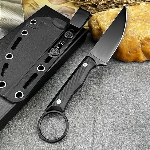 سكين ذو نصل ثابت 7.8 بوصة للاستخدام الخارجي EDC، فولاذ تانغ 8Cr13Mov كامل مع لمسة نهائية مرآة، مقبض غير قابل للانزلاق وغمد كيديكس آمن، هدية للرجال in Kuwait