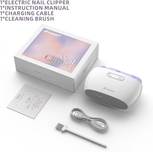 Electric Nail Clipper, Electric Nail Trimmer Suitable for Children, Adults, and Elderly, Automatic Nail Clipper with 2 Adjustable Speeds, Nail Clippers with LED Light and Chip Storage Box, Purple-005 in Kuwait
