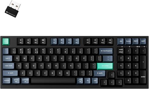 لوحة مفاتيح لاسلكية Keychron B35، 2.4 جيجا هرتز/بلوتوث 96% لوحة مفاتيح تخطيط مع لوحة مفاتيح رقمية، مشغل كتابة صامت يدعم زاوية مريحة متوافقة مع نظام التشغيل Mac Windows Linux in Kuwait