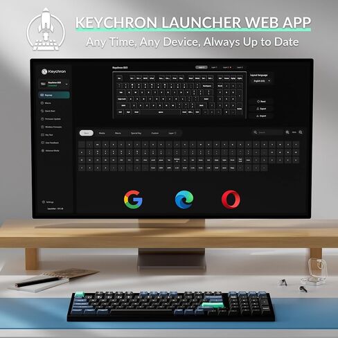 لوحة مفاتيح لاسلكية Keychron B35، 2.4 جيجا هرتز/بلوتوث 96% لوحة مفاتيح تخطيط مع لوحة مفاتيح رقمية، مشغل كتابة صامت يدعم زاوية مريحة متوافقة مع نظام التشغيل Mac Windows Linux in Kuwait
