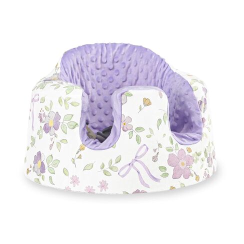 غطاء مقعد SWESEN متوافق مع مقعد Bumbo وNuby، غطاء مقعد أرضي من Minky Bumbo فائق النعومة، غطاء قابل للإزالة لمقعد الطفل، سهل التركيب والإزالة، المقعد غير متضمن (زهور أرجوانية) in Saudi Arabia