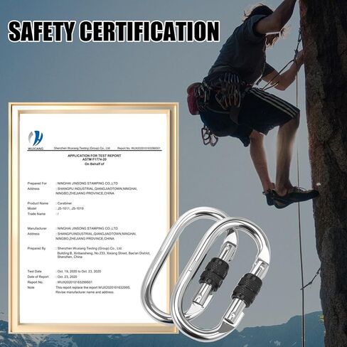 6 Pack Heavy Duty Carabiner Clips (25kn=5600lbs), Large Locking Climbing Carabiner, Multipurpose Oval Carabiners for Rigging, Ropes, Hammocks, Outdoor, Camping (Black) in Kuwait