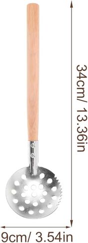 Yardwe Ice Fishing Scoop with Serrated Metal Edge and Long Wooden Handle 13.4 Inch Lightweight Ice Hole Skimmer for Outdoor Winter Fishing and Slush Removal in Kuwait