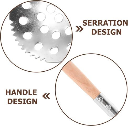 Yardwe Ice Fishing Scoop with Serrated Metal Edge and Long Wooden Handle 13.4 Inch Lightweight Ice Hole Skimmer for Outdoor Winter Fishing and Slush Removal in Kuwait