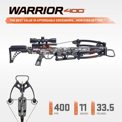 Wicked Ridge by TenPoint Warrior 400, Peak XT - 400 FPS - Uncompromising Performance Under $500 - Includes Pro-View 400 Lighted Scope, Rope Cocker & Three Match 400 Arrows in Saudi Arabia