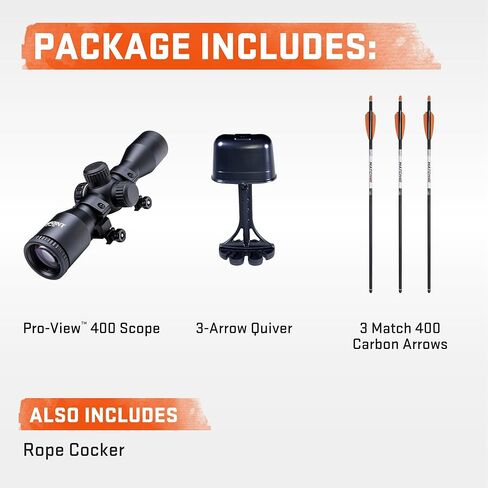 Wicked Ridge by TenPoint Warrior 400, Peak XT - 400 FPS - Uncompromising Performance Under $500 - Includes Pro-View 400 Lighted Scope, Rope Cocker & Three Match 400 Arrows in Saudi Arabia