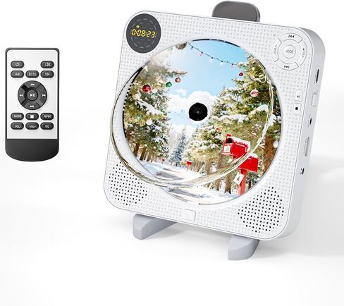 مشغل أقراص مضغوطة للمنزل، مشغل أقراص مضغوطة محمول مع مكبرات صوت، مشغل موسيقى أقراص مضغوطة بلوتوث مع جهاز تحكم عن بعد، غطاء غبار، دعم راديو FM، AUX في كابل وUSB، كرر in Kuwait