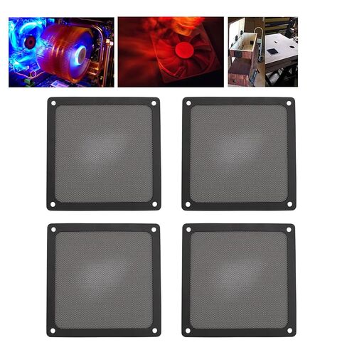 140 × 140 مم DIY PC Case مرشح شبكي للغبار، [4 عبوات] غطاء مرشح غبار ناعم PVC مع إطار مغناطيسي، غطاء حافظة PC (أسود) in Kuwait
