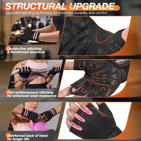 SIMARI Workout Gym Gloves for Men Women, Weight Lifting Gloves with Wrist Wrap Support, SBR Pad Grip for Full Palm Protection, for Exercise, Fitness, Dumbbells, Barbell, Fingerless in Saudi Arabia