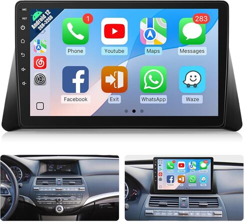 Naifay Android 12 Car Radio for Honda Accord 8th 2008 2009 2010 2011 2012 2013 Screen, 10.1inch IPS Car Stereo for Honda Accord with Carplay Android Auto/Bluetooth/GPS/WiFi/FM/Camera+MIC in Saudi Arabia
