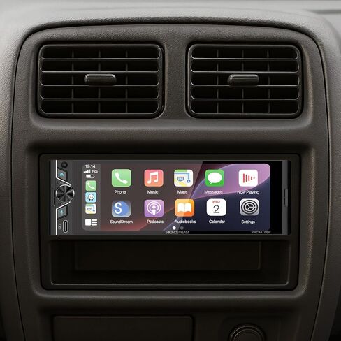 VRCA1-72W 6.7 بوصة Apple CarPlay & Android Auto ستيريو سيارة لاسلكي - راديو DIN واحد يعمل باللمس مع بلوتوث 5.0، إدخال كاميرا احتياطية، وصلة مرآة، التحكم الصوتي، USB، FM in Saudi Arabia