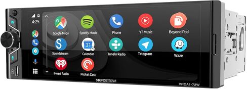 VRCA1-72W 6.7 بوصة Apple CarPlay & Android Auto ستيريو سيارة لاسلكي - راديو DIN واحد يعمل باللمس مع بلوتوث 5.0، إدخال كاميرا احتياطية، وصلة مرآة، التحكم الصوتي، USB، FM in Saudi Arabia