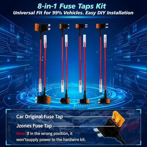 مجموعة أسلاك صلبة USB-C لكاميرا داش كام مع كشف ACC، حماية من الجهد المنخفض قابلة للتعديل بأربعة مستويات ومقياس فولتميتر LED تلقائي، كابل طاقة ثلاثي الرصاص لوضع ركن كاميرا داش والتسجيل المستمر in Saudi Arabia