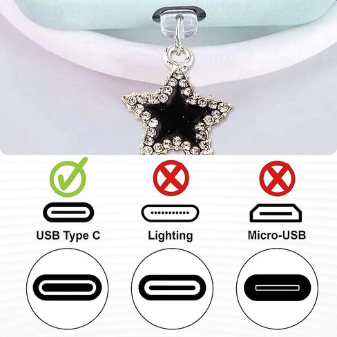 مجموعة ملحقات SAANG & JAT Y2K Kindle، سلسلة مفاتيح Dice Star متوافقة مع القارئ الإلكتروني Kindle Paperwhite الجيل الحادي عشر/الثاني عشر، تتضمن سحر سدادة الغبار من النوع C/USB C، مثالية لديدان الكتب in Kuwait