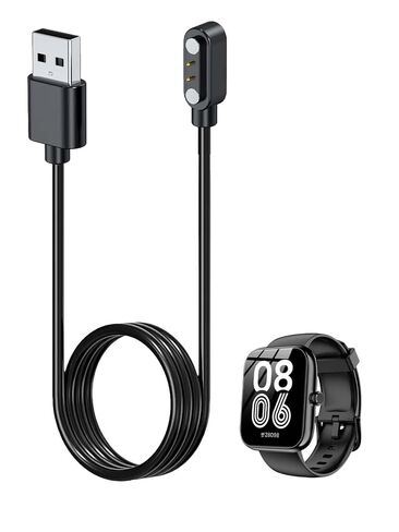 شاحن للساعة الذكية SENBONO IDW25، كابل شحن USB مغناطيسي 3.28 قدم/1 متر، كابل شاحن للساعة الذكية SENBONO IDW25 (أسود) in Saudi Arabia