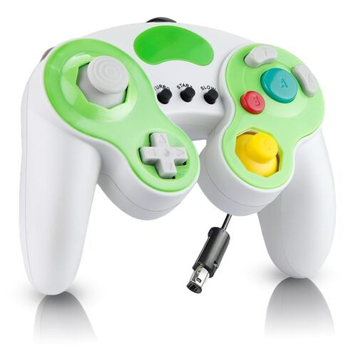 وحدة تحكم GameCube مطورة من YSDZSW مع وظيفة TURBO، وحدة تحكم سلكية كلاسيكية لجهاز Wii/GameCube (أبيض-أخضر) in Kuwait