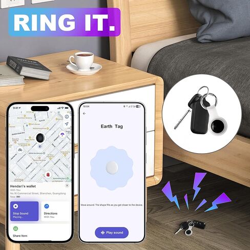 علامات تعقب الهواء - 4 عبوات، علامة ذكية بنظام مزدوج متوافقة مع Apple Find My & Google's Find Hub، خفيف للغاية لتتبع iOS وAndroid Bluetooth ومحدد موقع العناصر للمحافظ والأمتعة وحقيبة الظهر in Saudi Arabia