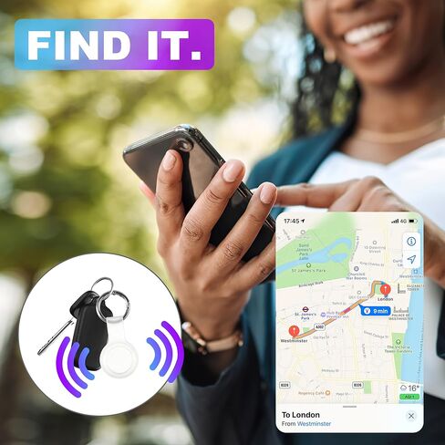 علامات تعقب الهواء - 4 عبوات، علامة ذكية بنظام مزدوج متوافقة مع Apple Find My & Google's Find Hub، خفيف للغاية لتتبع iOS وAndroid Bluetooth ومحدد موقع العناصر للمحافظ والأمتعة وحقيبة الظهر in Saudi Arabia