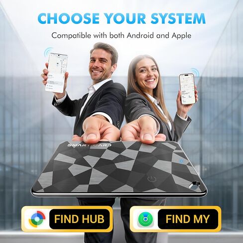 【for iOS&Android】 Airtag Wallet Tracker Card, Ultra-Thin Smart Card, Credit Card Size Bluetooth Tracker for Wallet Passport, Works with Apple Find My & Google Find Hub, Wireless Charging, Loud Alarm in Saudi Arabia