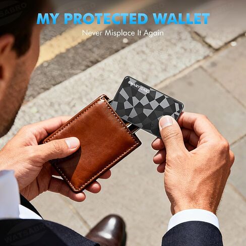 【for iOS&Android】 Airtag Wallet Tracker Card, Ultra-Thin Smart Card, Credit Card Size Bluetooth Tracker for Wallet Passport, Works with Apple Find My & Google Find Hub, Wireless Charging, Loud Alarm in Saudi Arabia