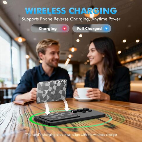 【for iOS&Android】 Airtag Wallet Tracker Card, Ultra-Thin Smart Card, Credit Card Size Bluetooth Tracker for Wallet Passport, Works with Apple Find My & Google Find Hub, Wireless Charging, Loud Alarm in Saudi Arabia