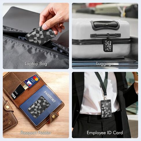 【for iOS&Android】 Airtag Wallet Tracker Card, Ultra-Thin Smart Card, Credit Card Size Bluetooth Tracker for Wallet Passport, Works with Apple Find My & Google Find Hub, Wireless Charging, Loud Alarm in Saudi Arabia