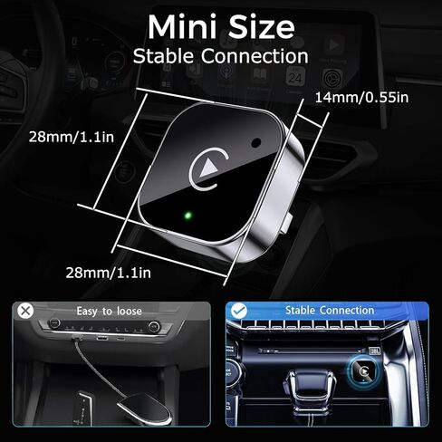 محول CarPlay اللاسلكي 2026 تمت ترقيته، CarPlay & Android Auto 2 في 1، تصميم USB صغير للسيارات مع CarPlay السلكي، اتصال تلقائي سريع، التوصيل والتشغيل، لـ Apple iOS 10+، إصدار Android 11+ in Kuwait