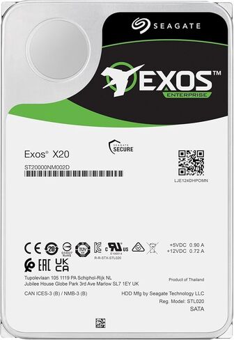سيجيت EXOS X20 18 تيرابايت SAS 3.5 بوصة 7200 دورة في الدقيقة 6 جيجابايت/ثانية 512E/4K in Kuwait