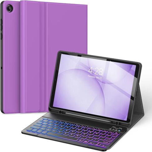Soke Keyboard Case for Samsung Galaxy Tab A11 Plus/A11+ 11 inch 2025(SM-X230/X236/X238) - 7 Color Backlight Wireless Detachable Folio Keyboard Cover with S Pen Holder, Black in Saudi Arabia