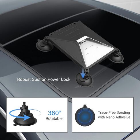 لحامل Starlink Mini Suction Cup وحقيبة واقية، مجموعة سفر محمولة 2 في 1 للمركبات الترفيهية والشاحنات ولوحة قيادة السيارة - إعداد سريع، تثبيت بدون بقايا، آمن على جميع الأسطح in Kuwait