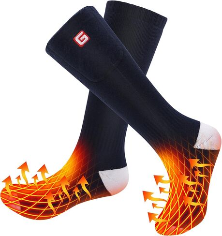 Heated Socks for Men Women Rechargeable Electric 3.7V 4000mAh Winter Socks Cold Foot Warmers for Cycling Skiing Fishing Dog Walking Hiking Camping in Kuwait