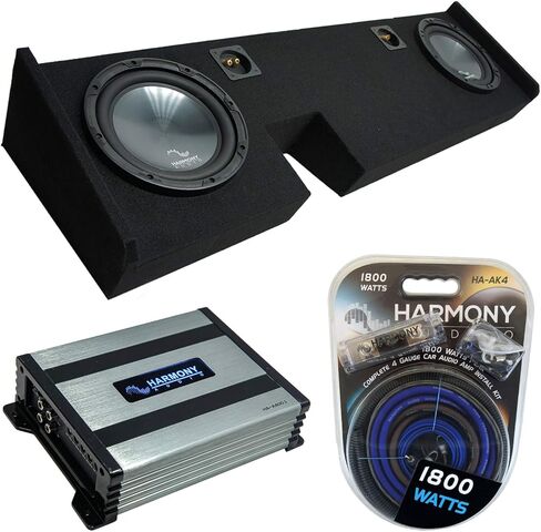 صوت هارموني متوافق مع 2009-2014 Ford F-150 Ext Super Cab Truck Harmony Bundle R124 Dual 12" Sub Box & HA-A400.1 in Kuwait