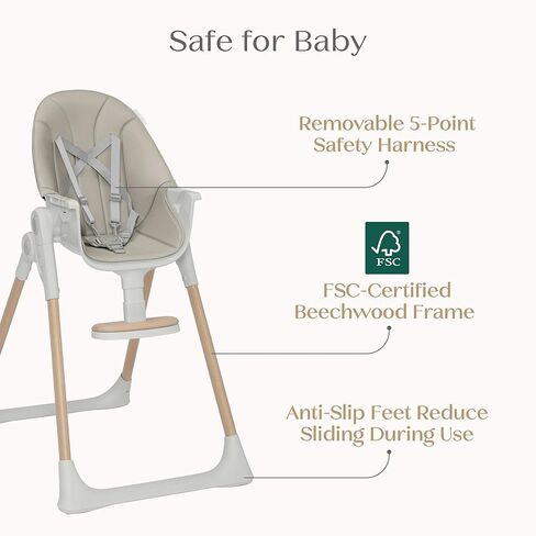 Delta Children Duet 2-in-1 High Chair and Infant Seat - Dishwasher Safe Meal Tray - FSC-Certified Wood, Taupe in Saudi Arabia