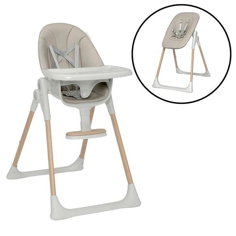 Delta Children Duet 2-in-1 High Chair and Infant Seat - Dishwasher Safe Meal Tray - FSC-Certified Wood, Taupe in Saudi Arabia