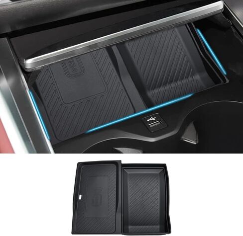 حصيرة JKCOVER المركزية للشحن اللاسلكي الواقية غير القابلة للانزلاق متوافقة مع BMW X5 G05 X7 G07 (2019-2025) وBMW X6 G06 (2020-2025) ملحقات وحدة التحكم إدراج وسادة واقية لشاحن الهاتف in Kuwait