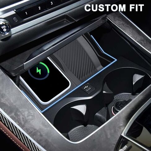 حصيرة JKCOVER المركزية للشحن اللاسلكي الواقية غير القابلة للانزلاق متوافقة مع BMW X5 G05 X7 G07 (2019-2025) وBMW X6 G06 (2020-2025) ملحقات وحدة التحكم إدراج وسادة واقية لشاحن الهاتف in Kuwait